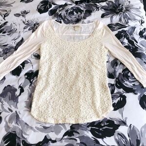 *Lucky Brand Crochet Knit Top